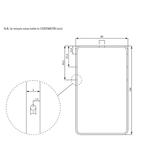 Rete singola a doghe per letto contenitore 170RETE80X190