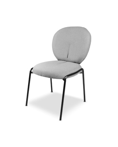 Sedia da pranzo Sirio tessuto teddy grigio set 2 pezzi