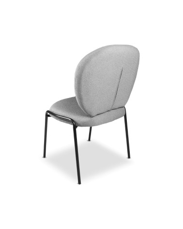 Sedia da pranzo Sirio tessuto teddy grigio set 2 pezzi