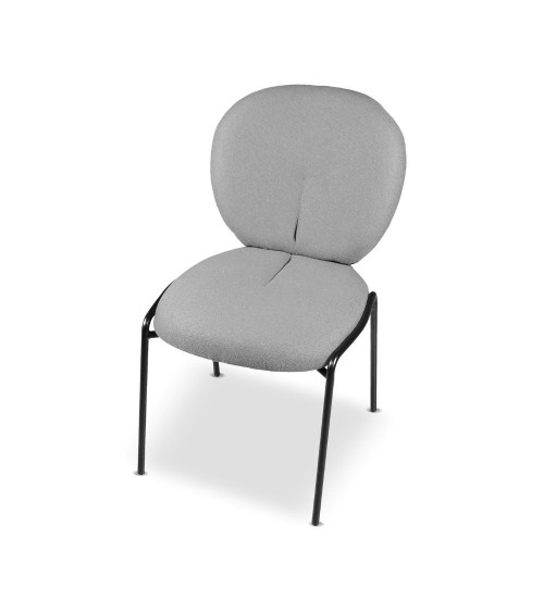 Sedia da pranzo Sirio tessuto teddy grigio set 2 pezzi