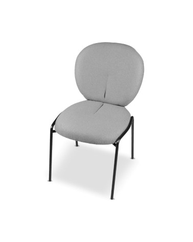 Sedia da pranzo Sirio tessuto teddy grigio set 2 pezzi