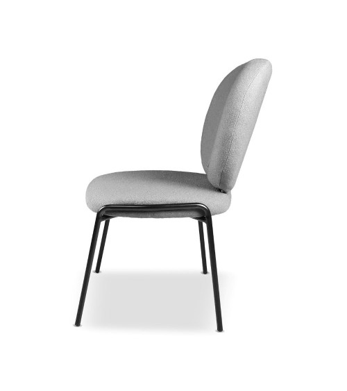 Sedia da pranzo Sirio tessuto teddy grigio set 2 pezzi