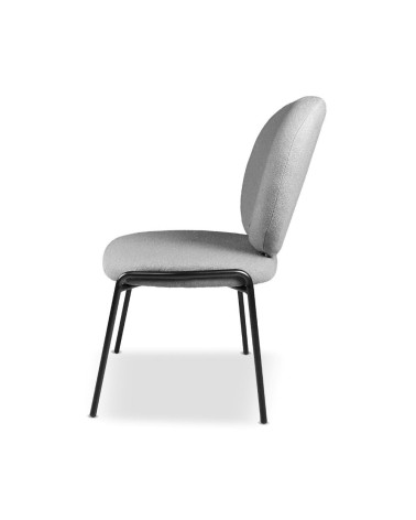 Sedia da pranzo Sirio tessuto teddy grigio set 2 pezzi