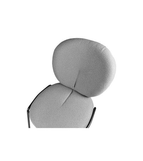 Sedia da pranzo Sirio tessuto teddy grigio set 2 pezzi