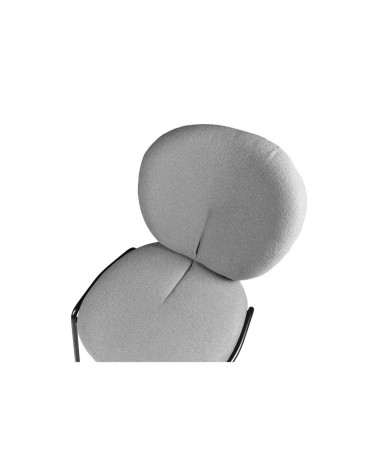 Sedia da pranzo Sirio tessuto teddy grigio set 2 pezzi