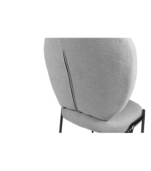Sedia da pranzo Sirio tessuto teddy grigio set 2 pezzi