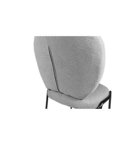 Sedia da pranzo Sirio tessuto teddy grigio set 2 pezzi