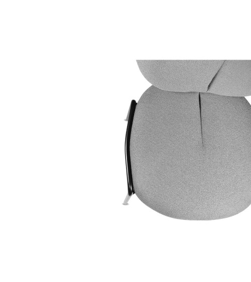 Sedia da pranzo Sirio tessuto teddy grigio set 2 pezzi