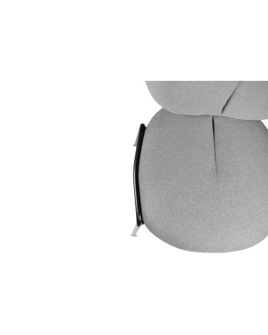 Sedia da pranzo Sirio tessuto teddy grigio set 2 pezzi