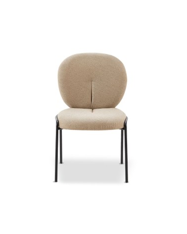 Sedia da pranzo Sirio tessuto teddy beige set 2 pezzi