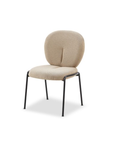 Sedia da pranzo Sirio tessuto teddy beige set 2 pezzi
