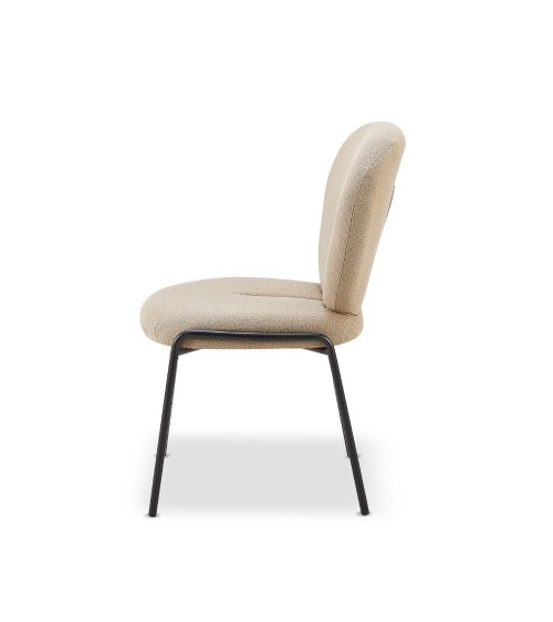 Sedia da pranzo Sirio tessuto teddy beige set 2 pezzi