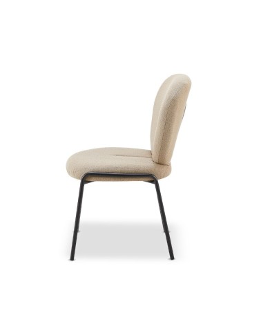 Sedia da pranzo Sirio tessuto teddy beige set 2 pezzi
