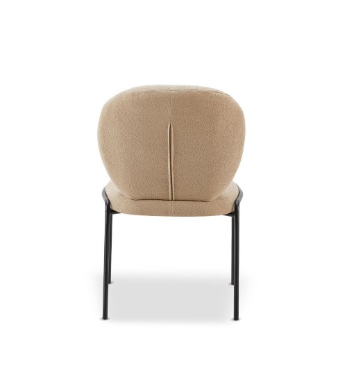 Sedia da pranzo Sirio tessuto teddy beige set 2 pezzi