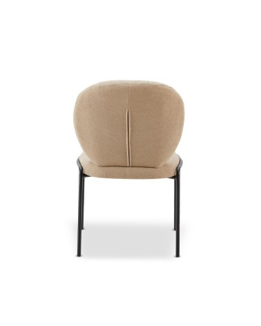 Sedia da pranzo Sirio tessuto teddy beige set 2 pezzi