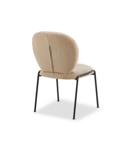 Sedia da pranzo Sirio tessuto teddy beige set 2 pezzi
