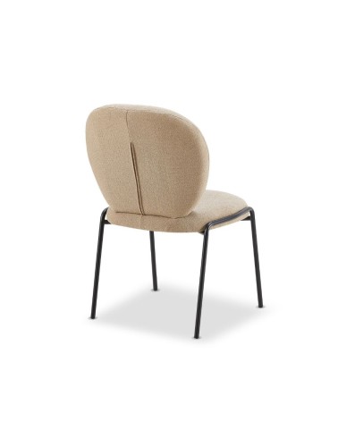 Sedia da pranzo Sirio tessuto teddy beige set 2 pezzi