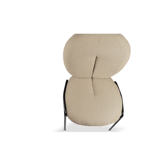 Sedia da pranzo Sirio tessuto teddy beige set 2 pezzi