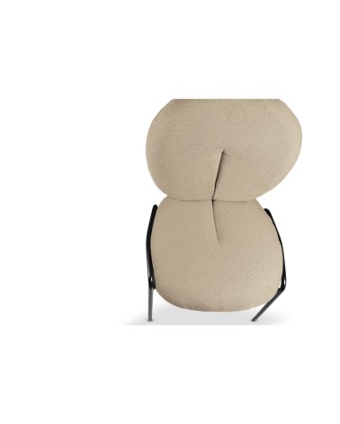 Sedia da pranzo Sirio tessuto teddy beige set 2 pezzi