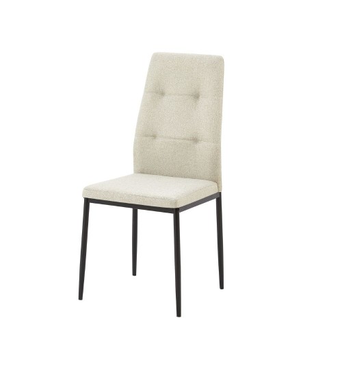 Sedia da pranzo Adara in tessuto beige set 4 pezzi