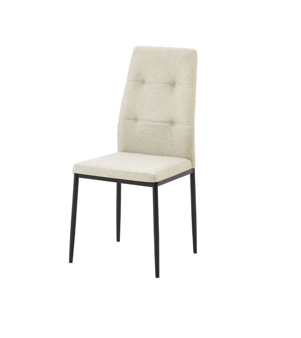 Sedia da pranzo Adara in tessuto beige set 4 pezzi