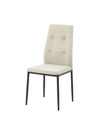 Sedia da pranzo Adara in tessuto beige set 4 pezzi
