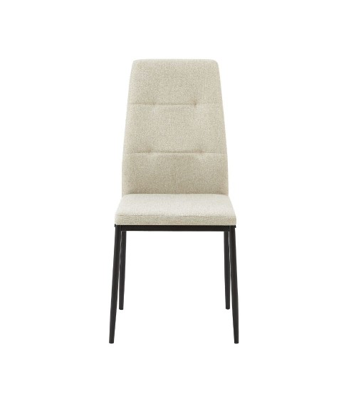 Sedia da pranzo Adara in tessuto beige set 4 pezzi