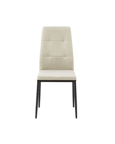 Sedia da pranzo Adara in tessuto beige set 4 pezzi