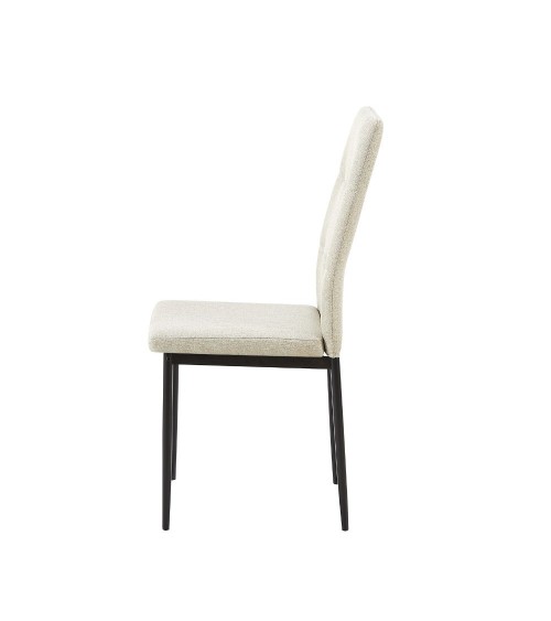 Sedia da pranzo Adara in tessuto beige set 4 pezzi