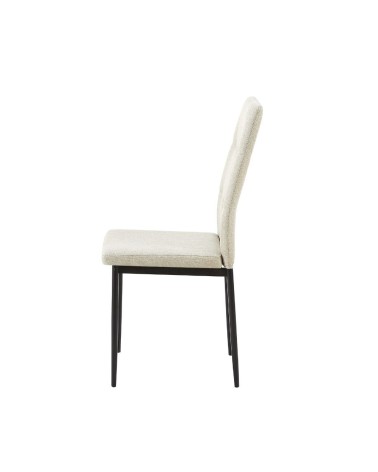 Sedia da pranzo Adara in tessuto beige set 4 pezzi