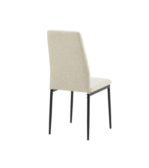 Sedia da pranzo Adara in tessuto beige set 4 pezzi