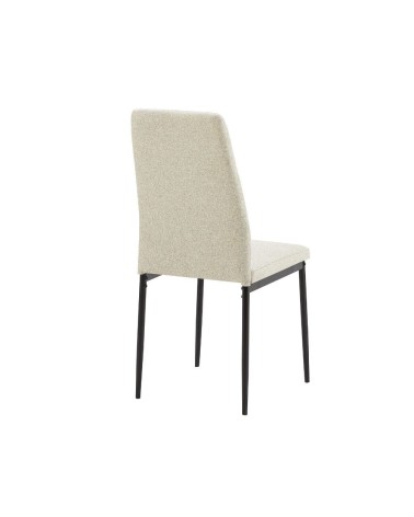 Sedia da pranzo Adara in tessuto beige set 4 pezzi