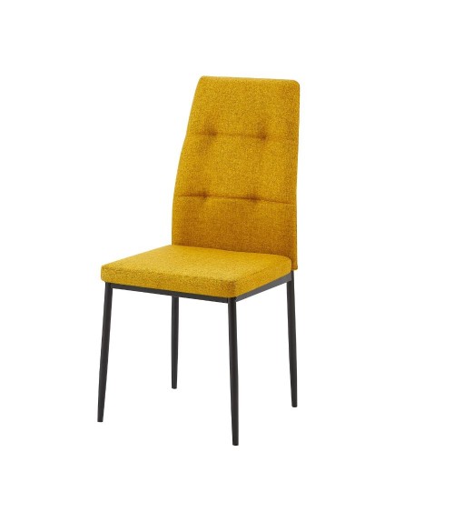 Sedia da pranzo Adara in tessuto senape set 4 pezzi
