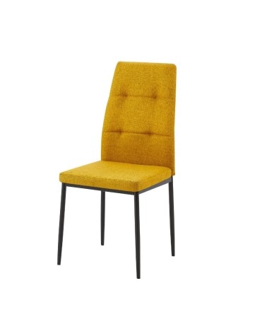 Sedia da pranzo Adara in tessuto senape set 4 pezzi