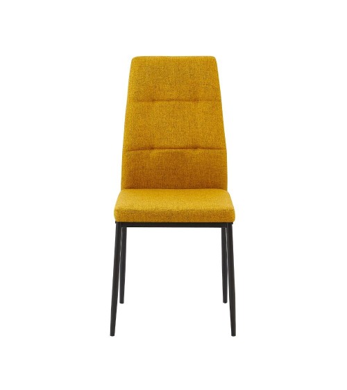 Sedia da pranzo Adara in tessuto senape set 4 pezzi