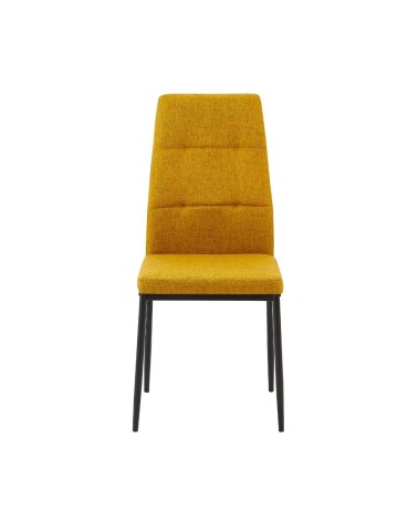 Sedia da pranzo Adara in tessuto senape set 4 pezzi