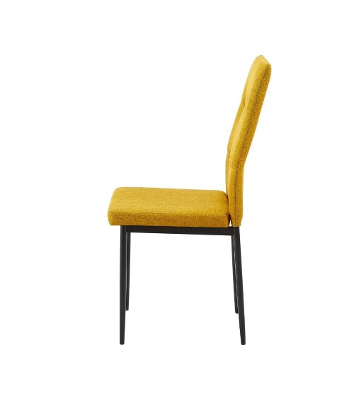 Sedia da pranzo Adara in tessuto senape set 4 pezzi