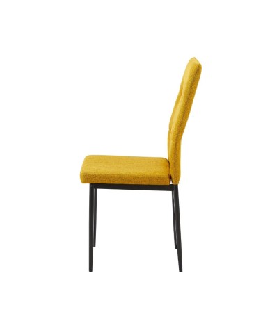 Sedia da pranzo Adara in tessuto senape set 4 pezzi