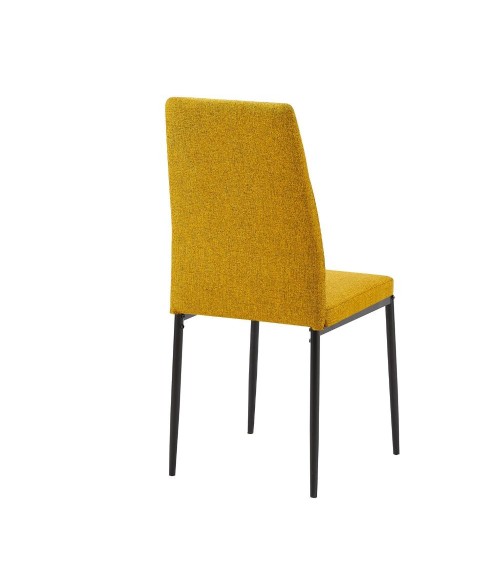 Sedia da pranzo Adara in tessuto senape set 4 pezzi