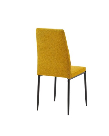 Sedia da pranzo Adara in tessuto senape set 4 pezzi