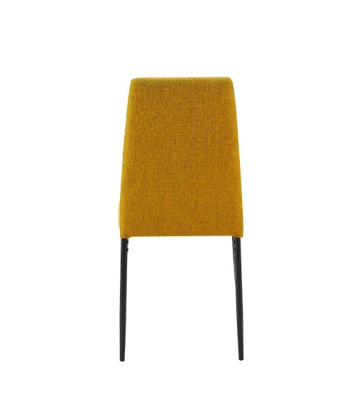 Sedia da pranzo Adara in tessuto senape set 4 pezzi