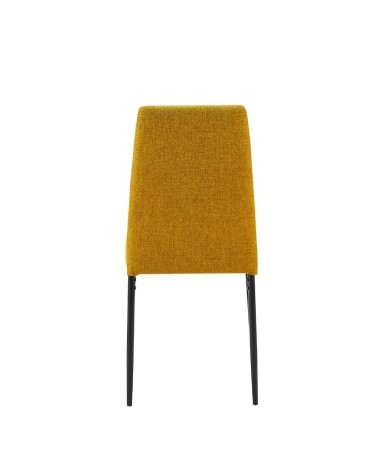 Sedia da pranzo Adara in tessuto senape set 4 pezzi