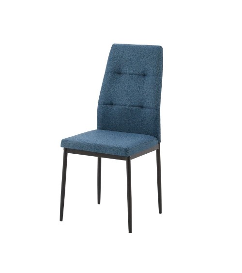 Sedia da pranzo Adara in tessuto blu set 4 pezzi