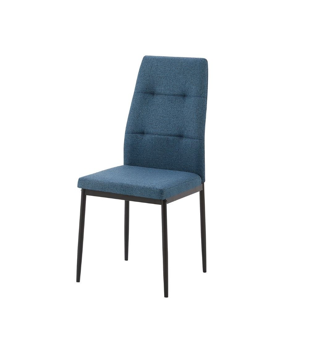 Sedia da pranzo Adara in tessuto blu set 4 pezzi