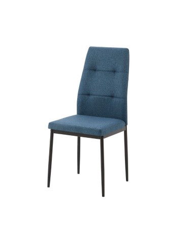Sedia da pranzo Adara in tessuto blu set 4 pezzi