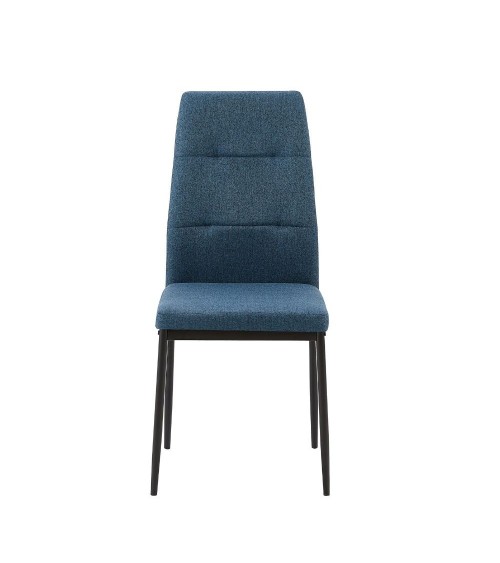 Sedia da pranzo Adara in tessuto blu set 4 pezzi