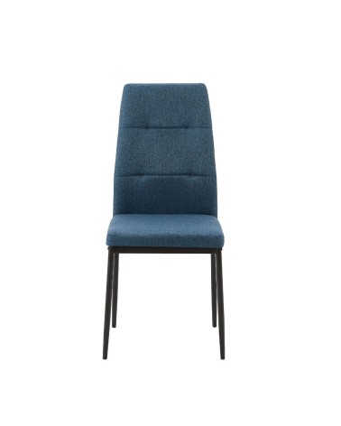 Sedia da pranzo Adara in tessuto blu set 4 pezzi