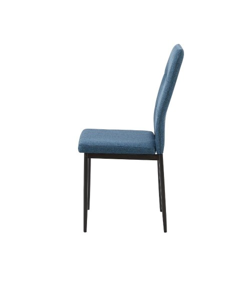 Sedia da pranzo Adara in tessuto blu set 4 pezzi