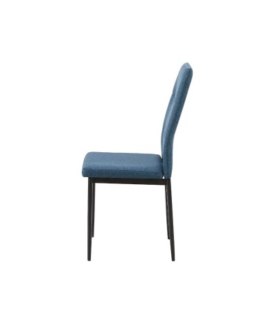 Sedia da pranzo Adara in tessuto blu set 4 pezzi