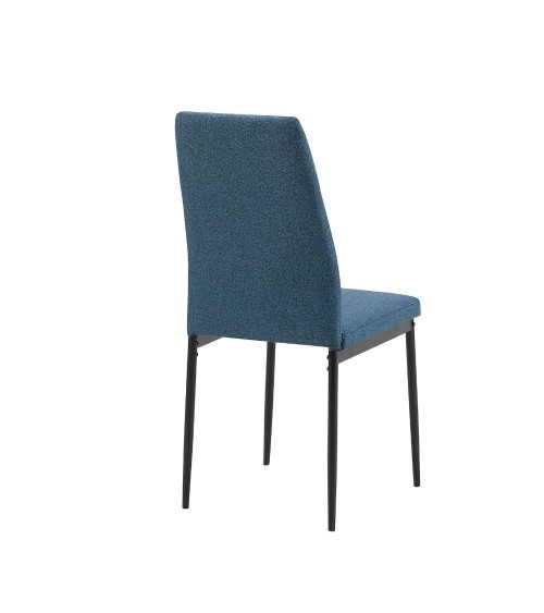 Sedia da pranzo Adara in tessuto blu set 4 pezzi